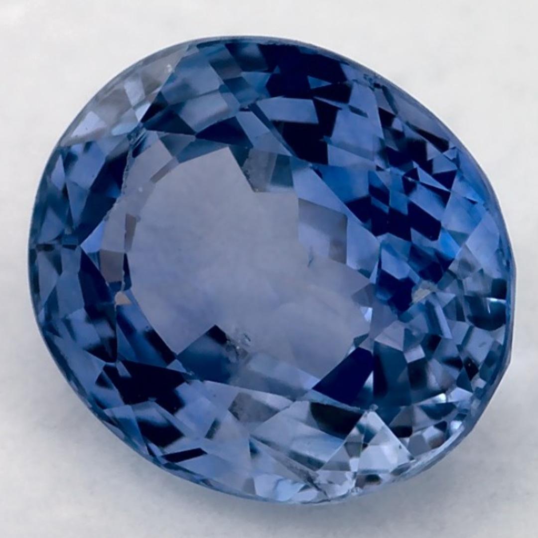 Taglio ovale 1.27 carati di zaffiro blu ovale sfuso in vendita