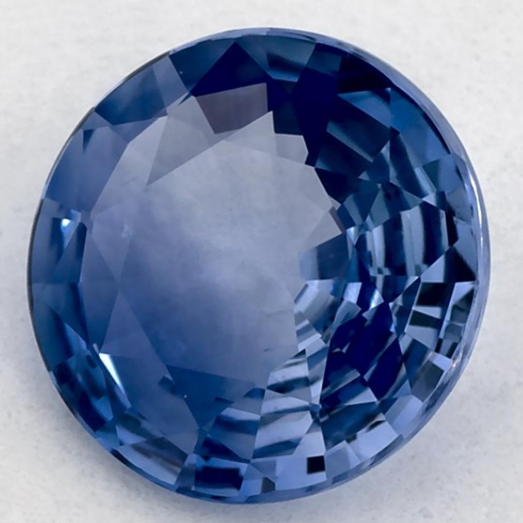 1.27 Karat Blauer runder Saphir, loser Edelstein (Rundschliff) im Angebot