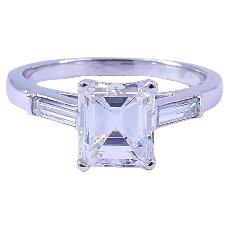Bague solitaire en platine avec diamant GIA de 1,27 carat Estate Jewelry en vente