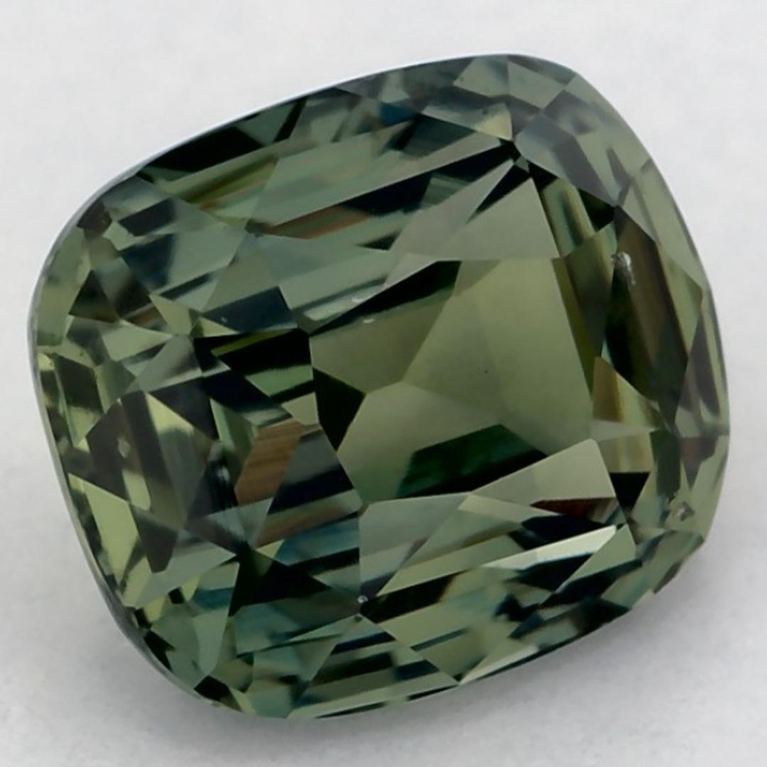 Taille coussin 1.27 Ct Green Sapphire Cushion Loose Gemstone en vente