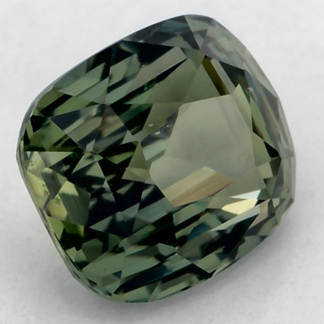 1.27 Ct Green Sapphire Cushion Loose Gemstone en vente 2