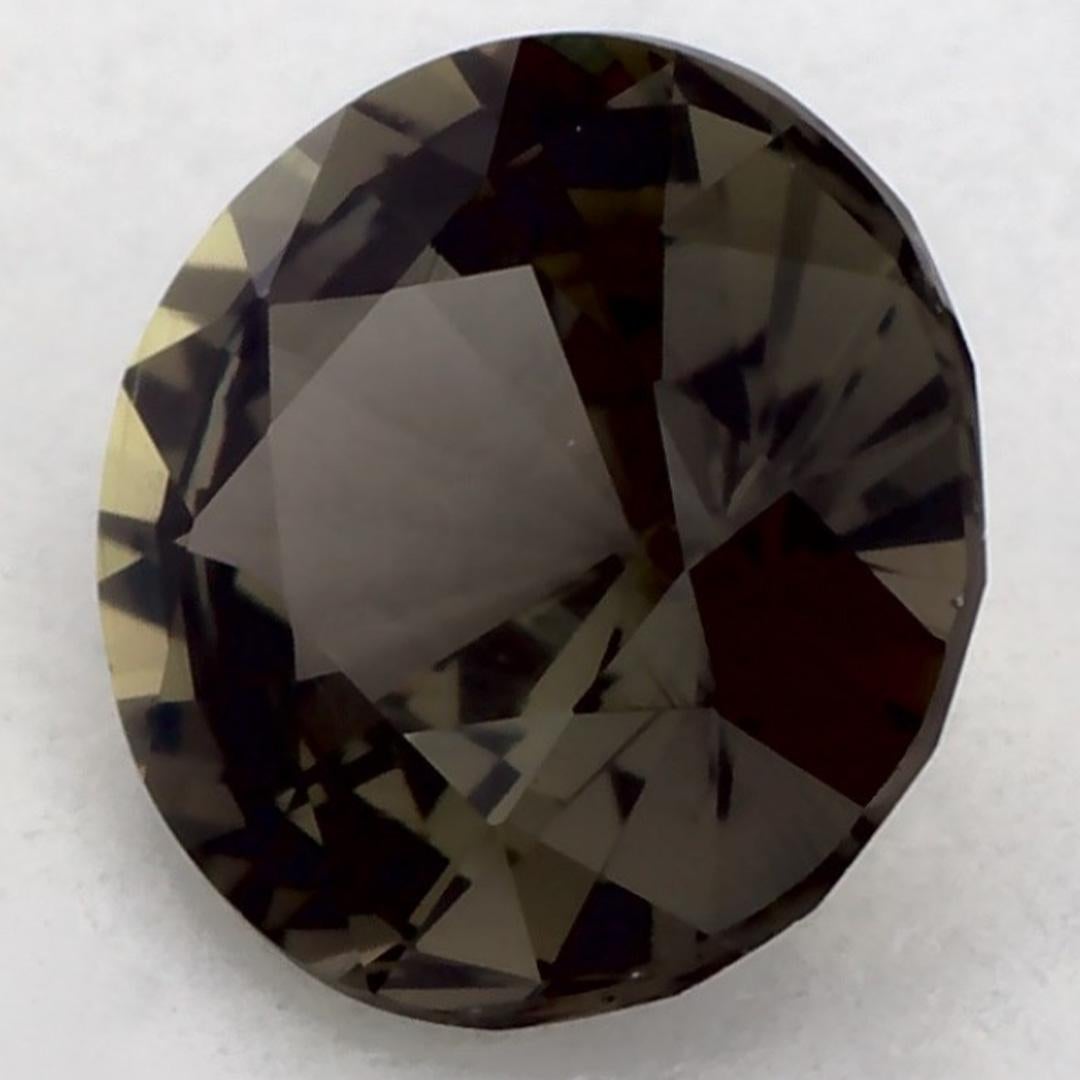 Round Cut 1.27 Ct Green Sapphire Round Loose Gemstone For Sale