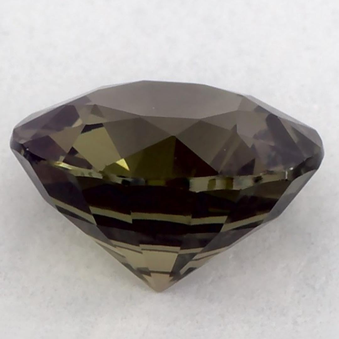 1.27 Ct Green Sapphire Round Loose Gemstone In New Condition For Sale In Fort Lee, NJ
