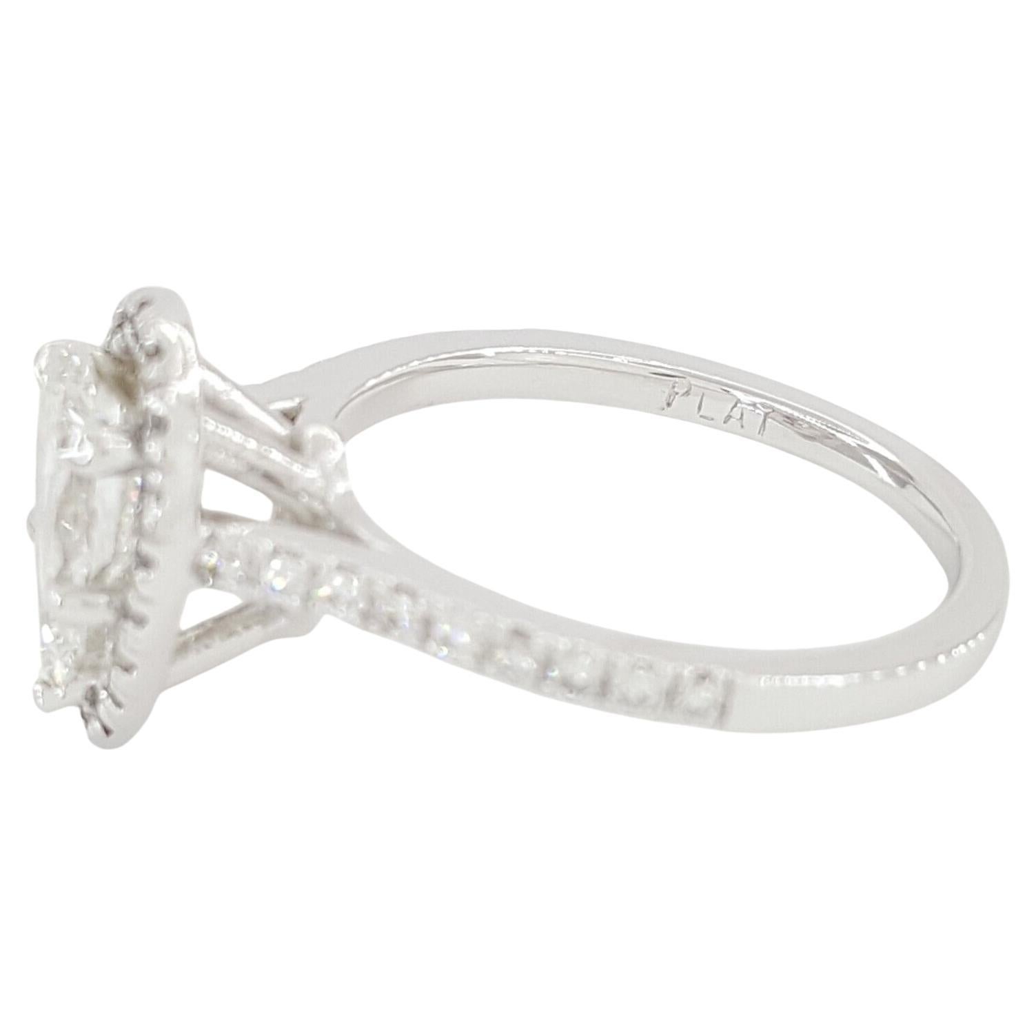 Contemporary 0.91 ct Pear Brilliant Cut Diamond Halo Engagement Ring 