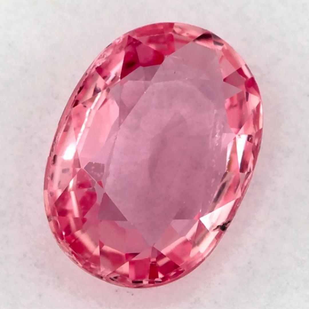 1.27 Karat Rosa Saphir Oval Loser Edelstein im Angebot 2