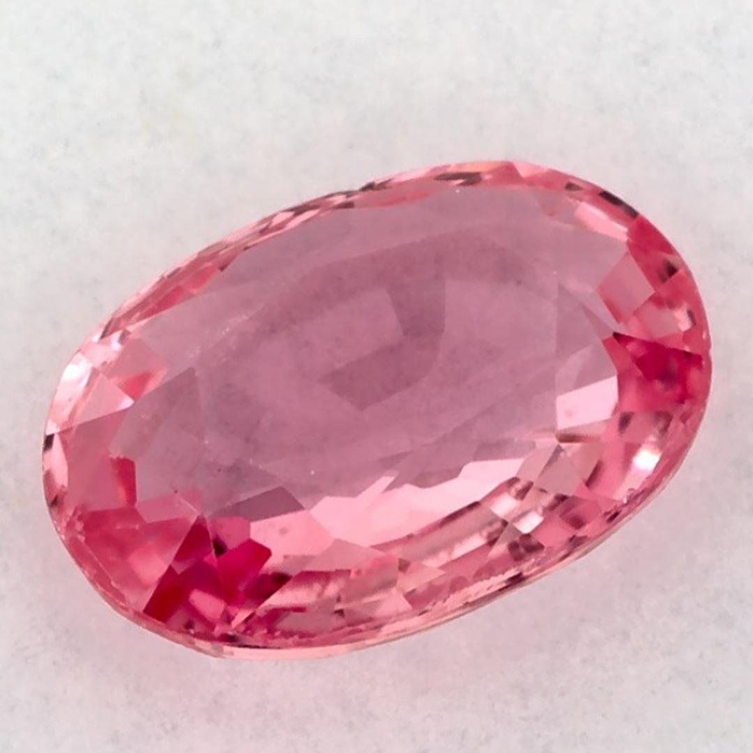 1.27 Karat Rosa Saphir Oval Loser Edelstein im Angebot 3
