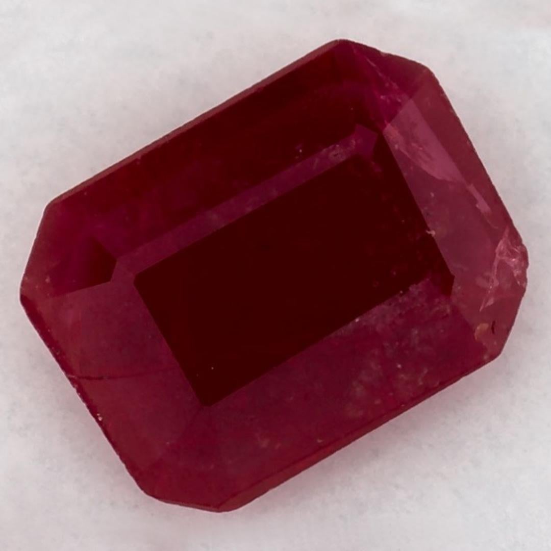 1.27 Ct Ruby Octagon Cut Loose Gemstone In New Condition For Sale In Fort Lee, NJ