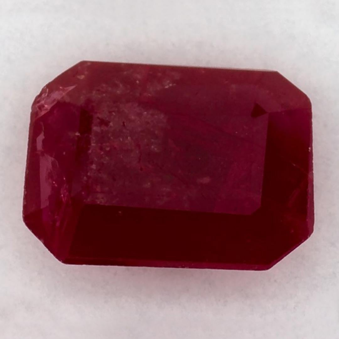 Women's 1.27 Ct Ruby Octagon Cut Loose Gemstone For Sale