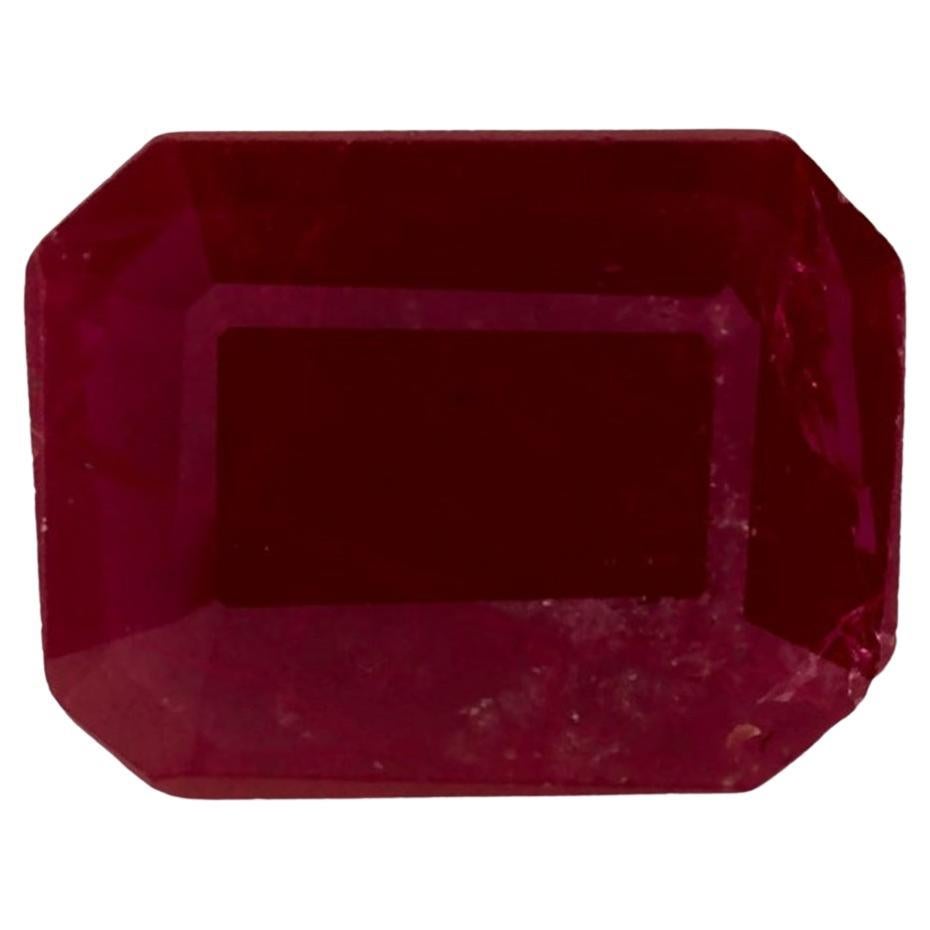 1.27 Ct Ruby Octagon Cut Loose Gemstone For Sale