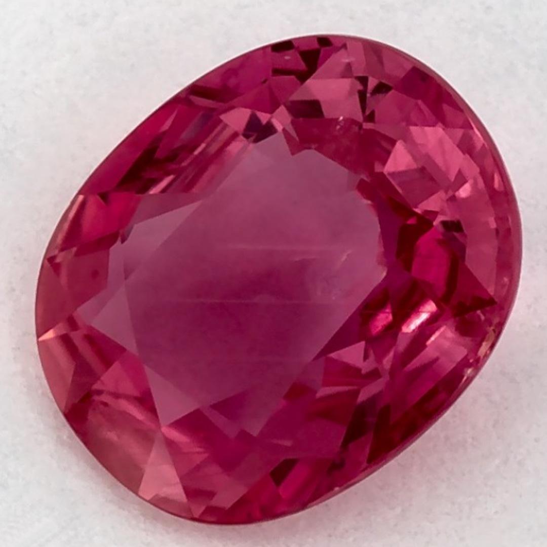 Taglio ovale 1.27 Ct Ruby Oval Loose Gemstone in vendita