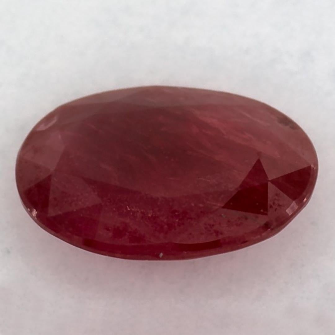 1.27 Ct Ruby Oval Loose Gemstone In New Condition For Sale In Fort Lee, NJ