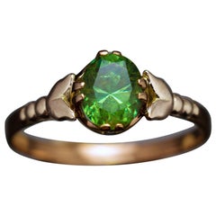 1.27 Carat Russian Demantoid Rose Gold Ring, 1930s