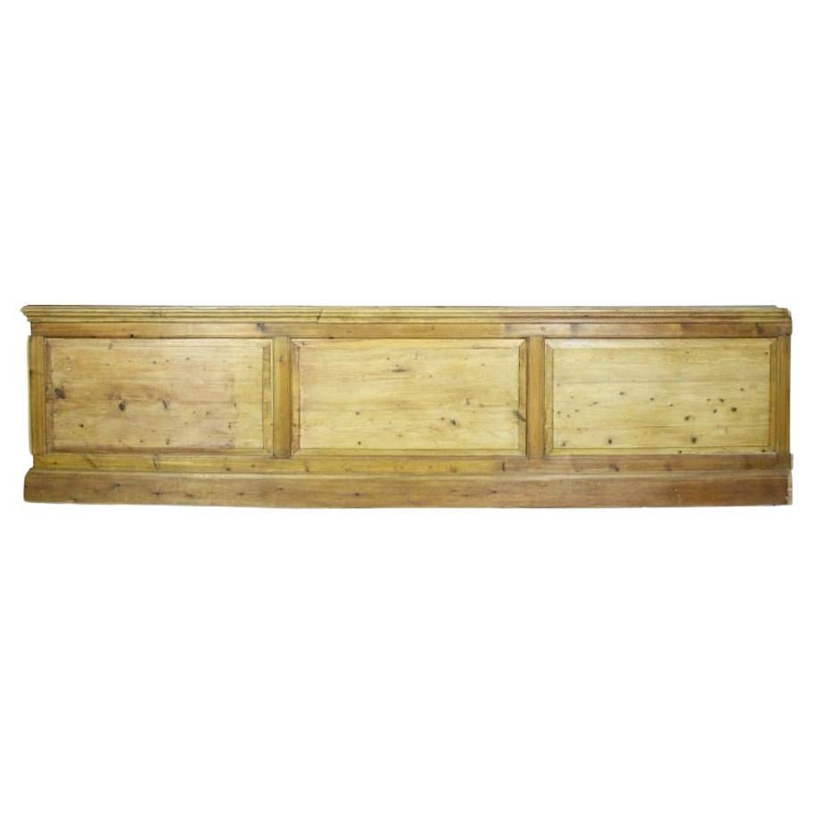 12.7 Meters of Antique Raised and Fielded Pine Dado Panelling For Sale
