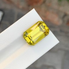 12,70 Karat natürlicher loser Zitronenquarz Smaragd Form Edelstein