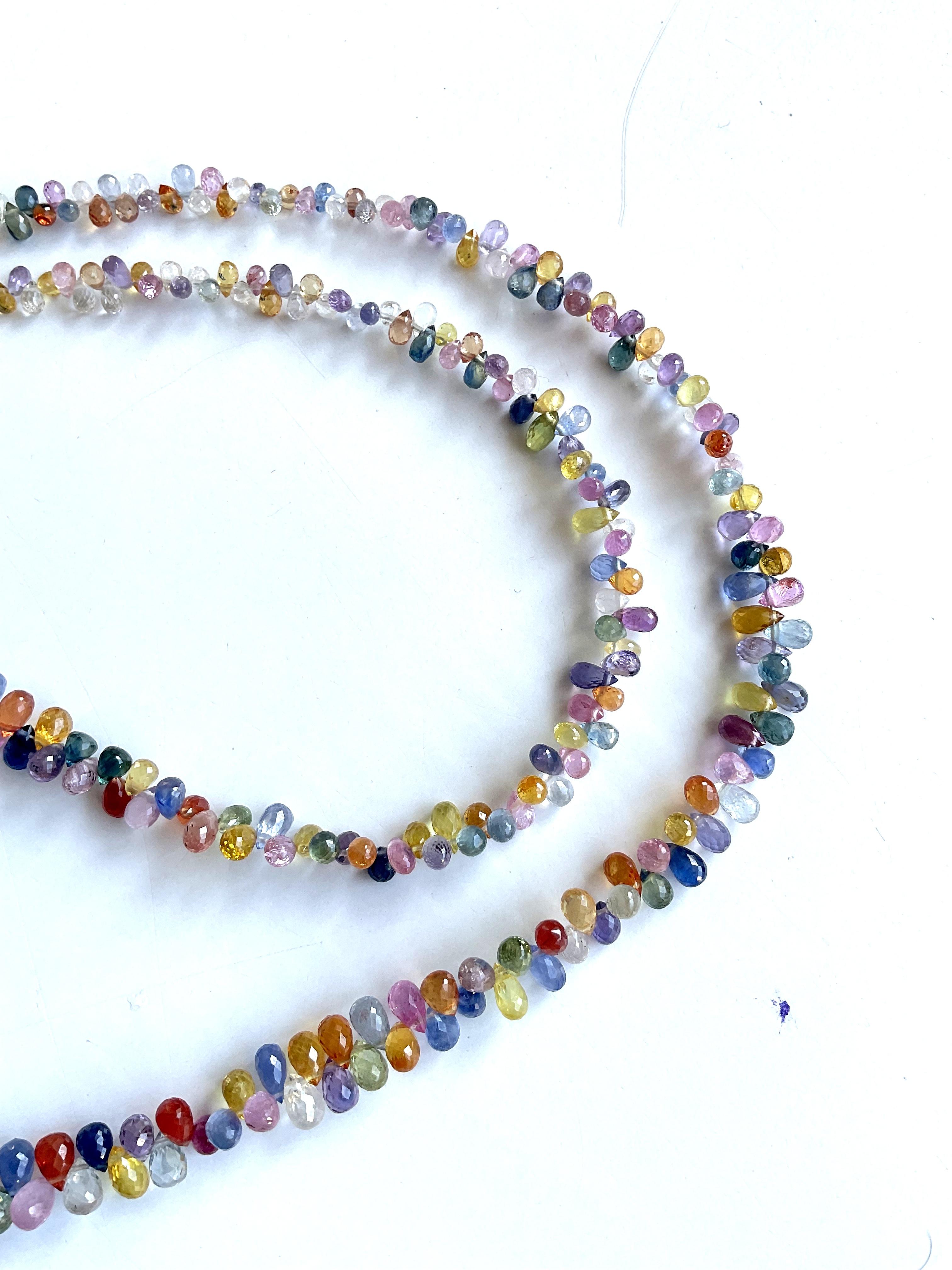 127.00 Carats Multi Color Sapphire Drops Top Quality Natural Gem Fine Jewelry In New Condition For Sale In Jaipur, RJ