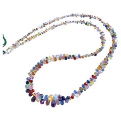 127.00 Carats Multi Color Sapphire Drops Top Quality Natural Gem Fine Jewelry
