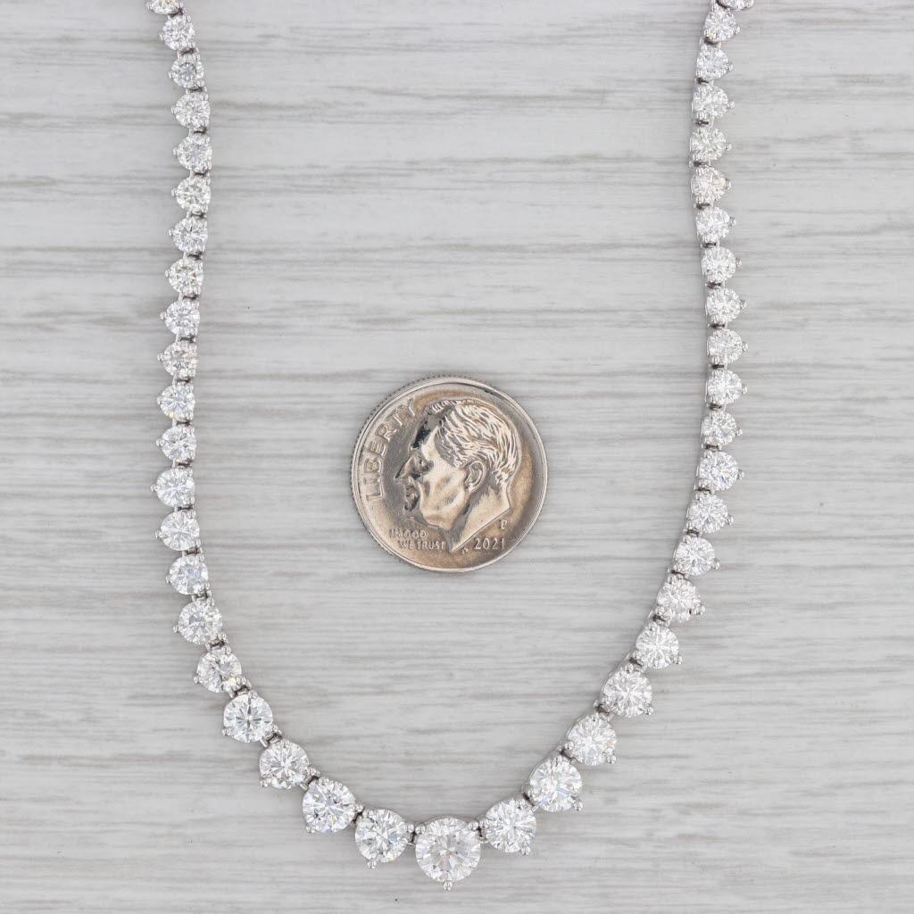 Women's 12.70ctw Graduated Diamond Tennis Necklace 14k White Gold 17