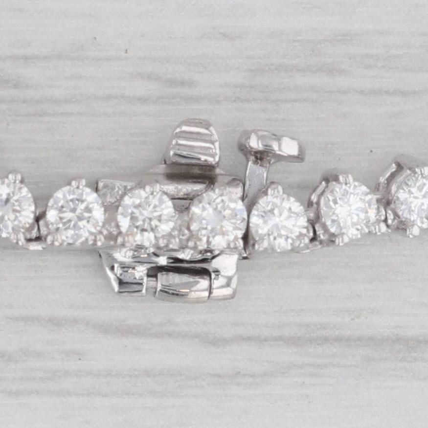 12.70ctw Graduated Diamond Tennis Necklace 14k White Gold 17
