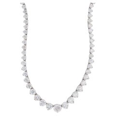 Collana Tennis con diamanti graduati da 12,70 ct. in oro bianco 14k da 17 pollici
