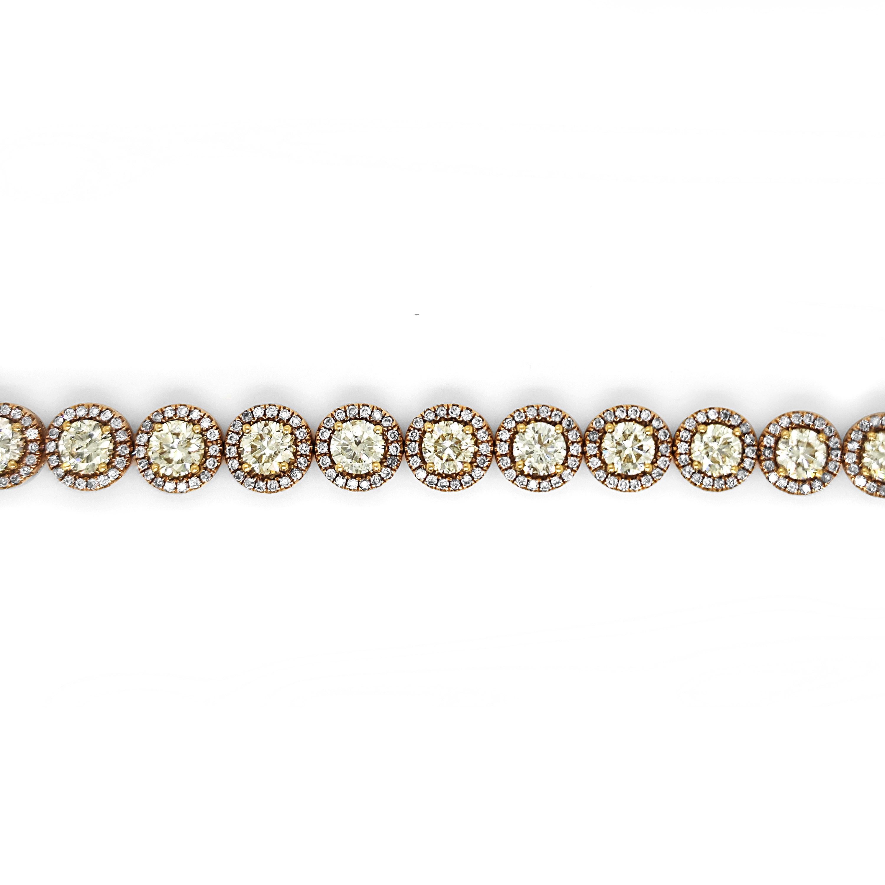 12,71 Karat Pink Diamond Rose Gold Armband Damen im Angebot