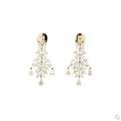 12.72 Carat Pear Shape Diamond Gold Earrings