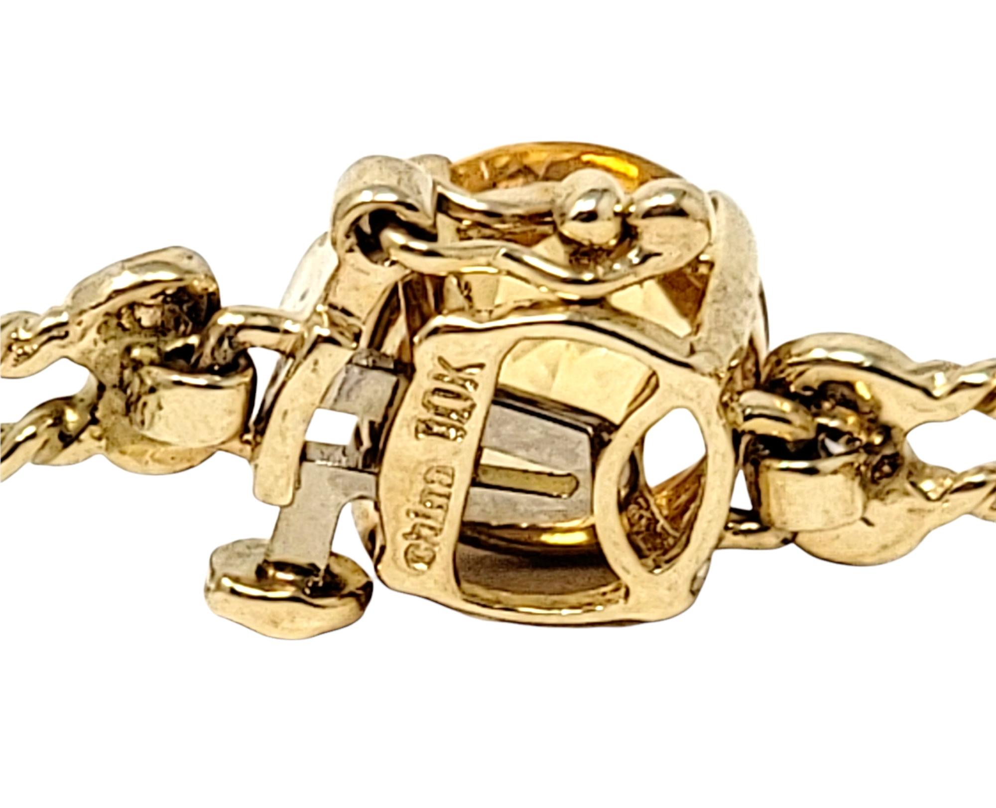 Bracelet ligne en or 10 carats avec diamants et citrine ronde de 12,72 carats de taille mixte en vente 2
