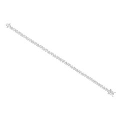12,74 ct Cuore SI/H Bracciale Tennis con diamanti in oro bianco 14 carati Tutte le tariffe pagate