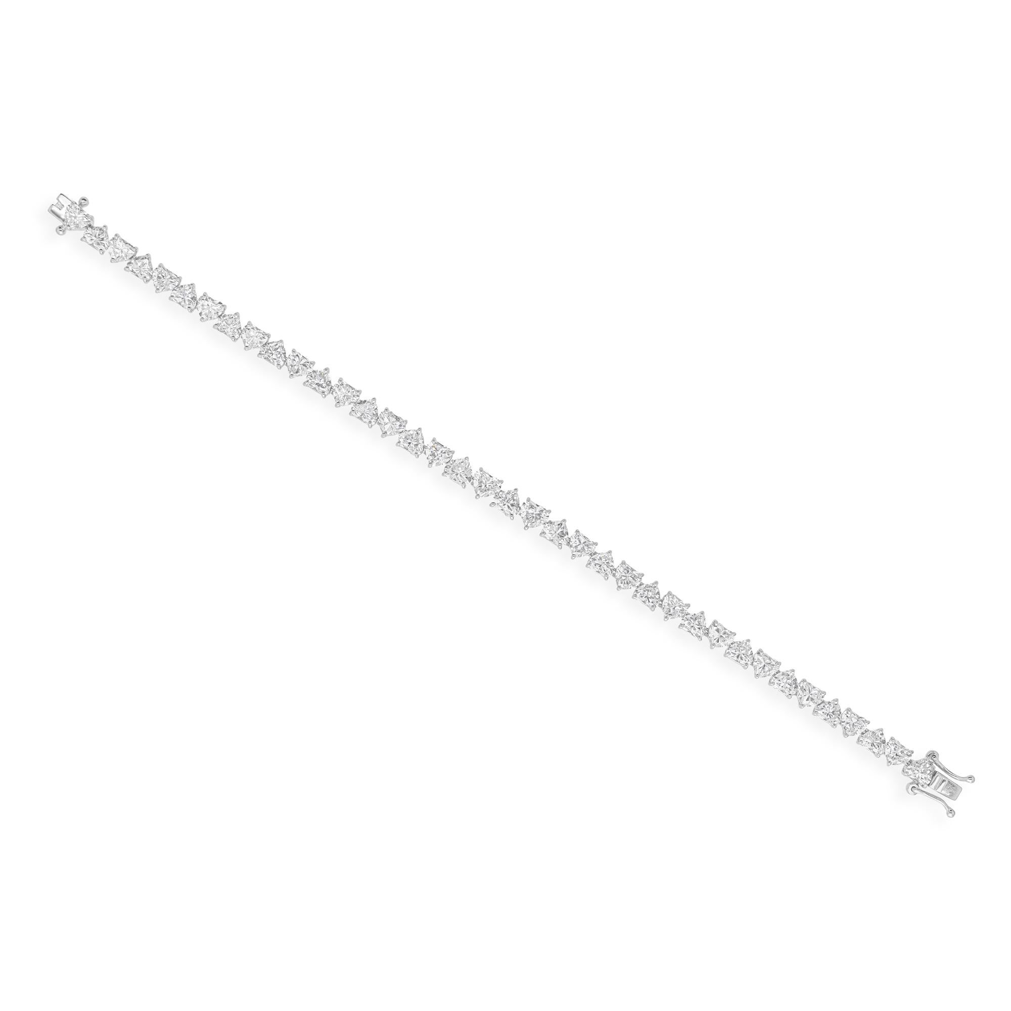 12,74 ct Cuore SI/H Diamante Tennis Bracciale in oro bianco 18 carati Tutte le tariffe pagate in vendita 2