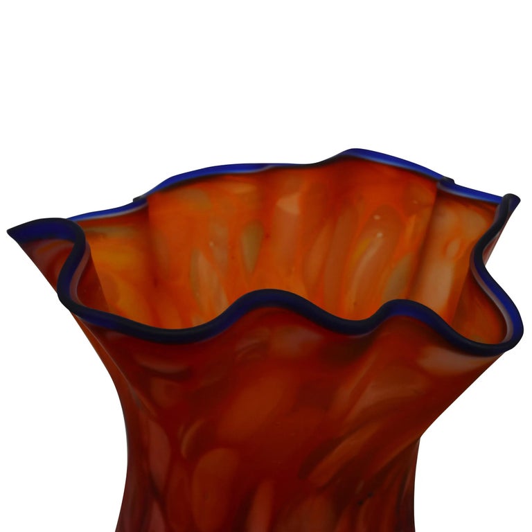 Azerbaijani Azerbaijan Blown Art Glass Vase For Sale