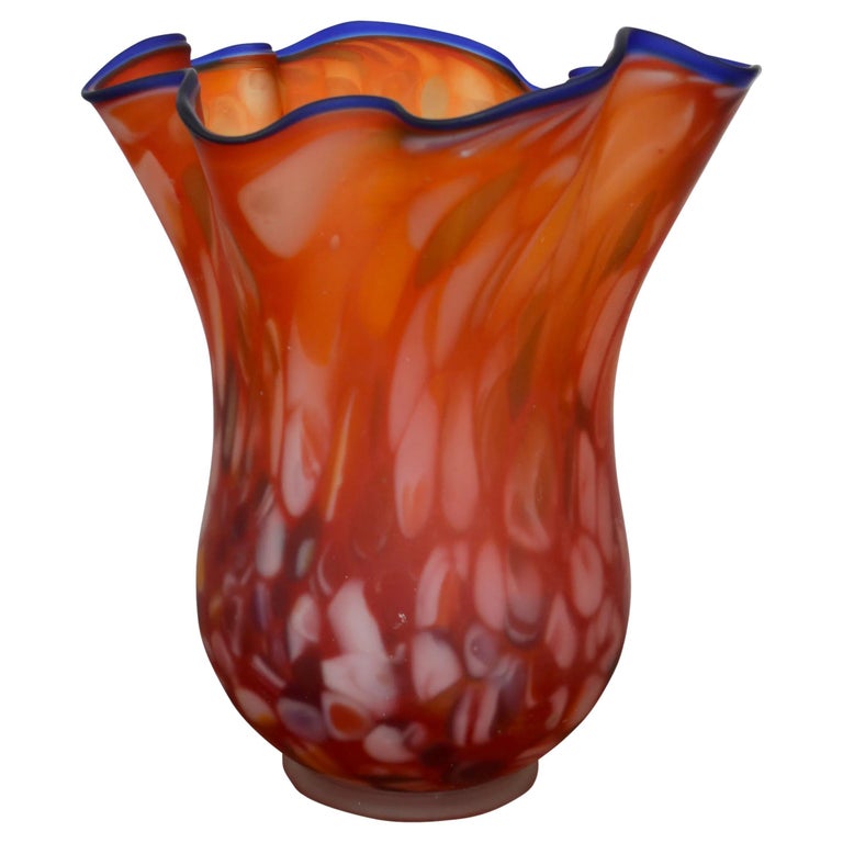Azerbaijan Blown Art Glass Vase For Sale