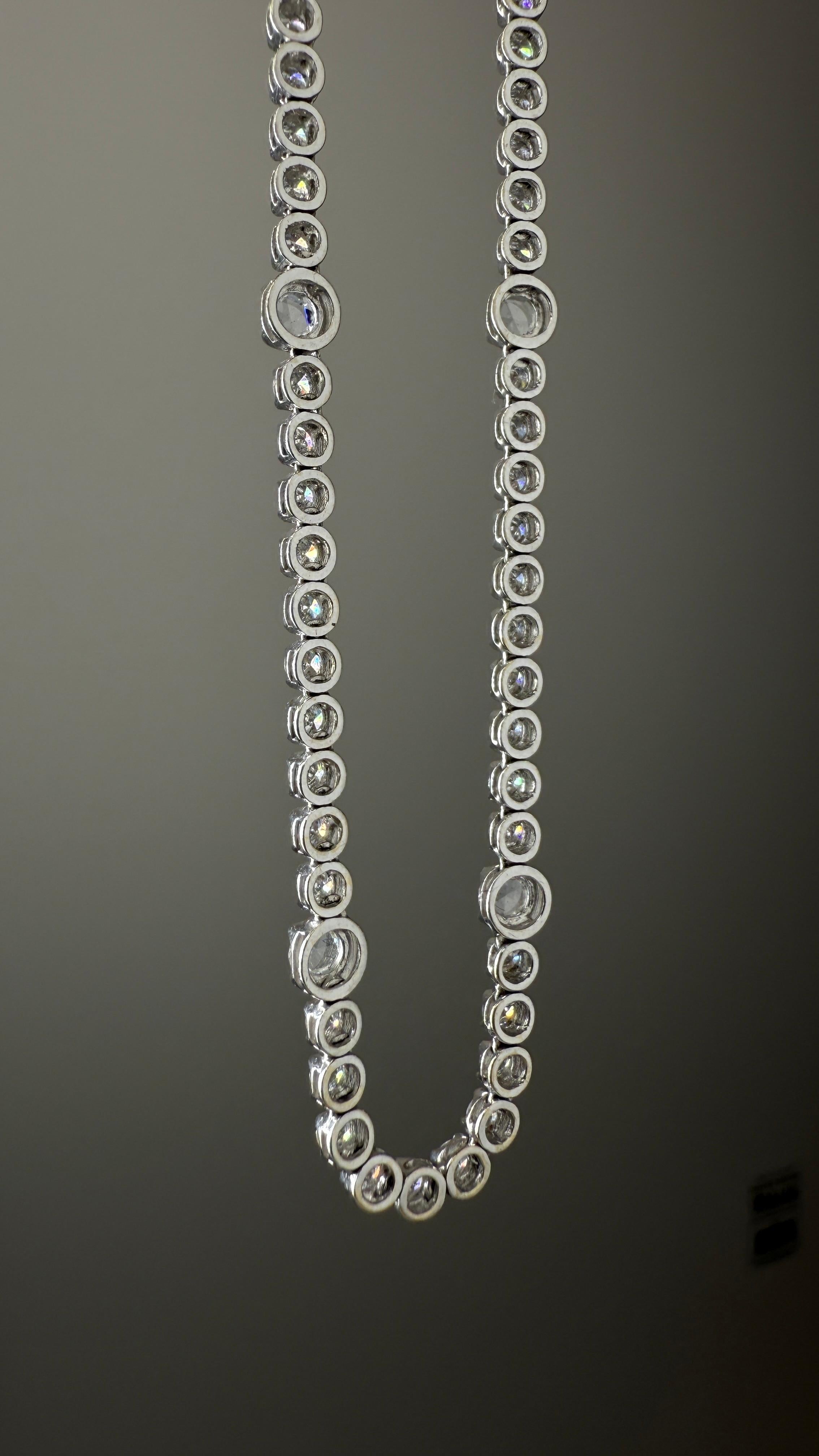 Collier Riviera en diamant miné de 12,75 carats : Opéra de 32 pouces en or blanc 18 carats en vente 1