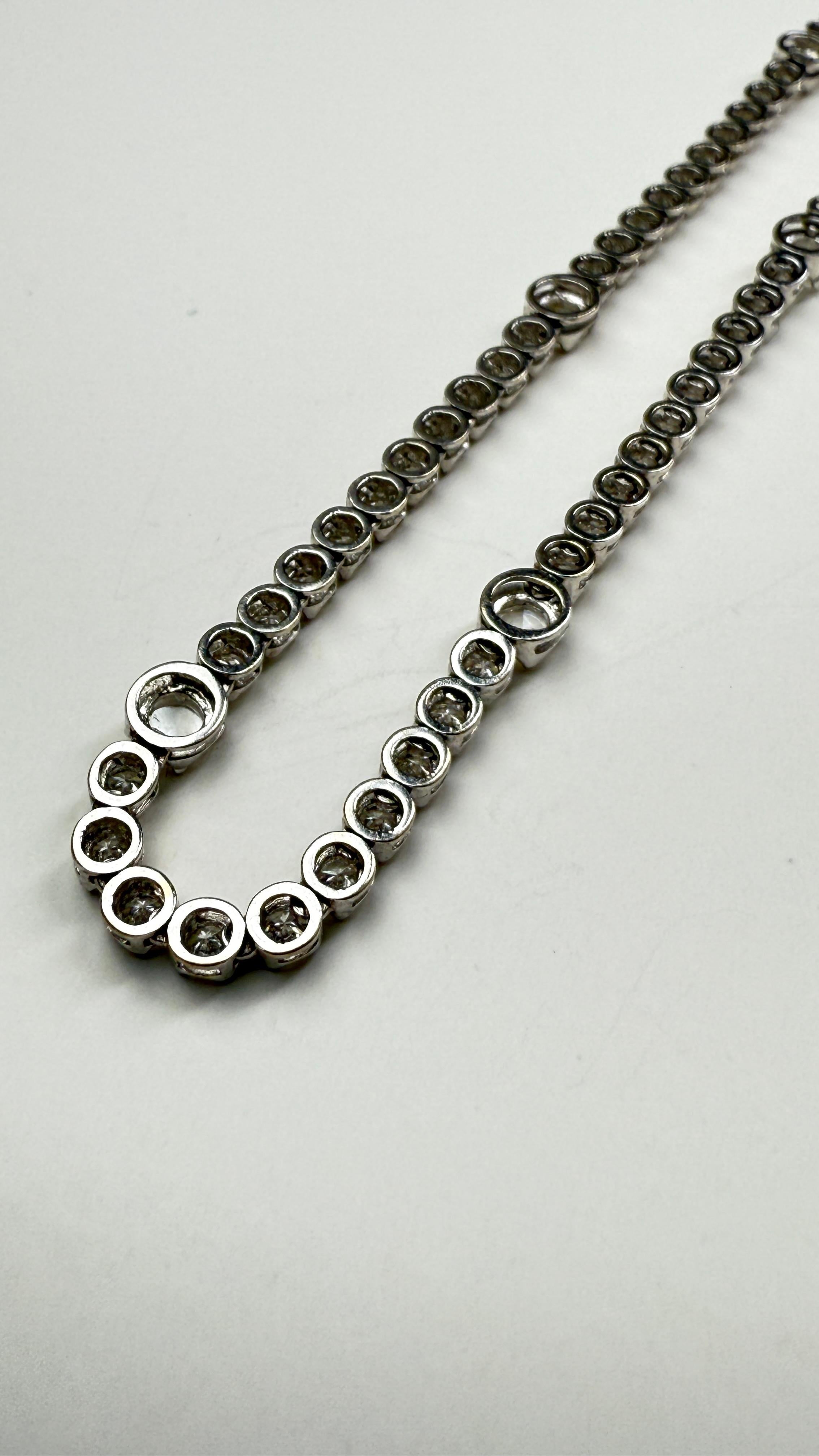 Collier Riviera en diamant miné de 12,75 carats : Opéra de 32 pouces en or blanc 18 carats en vente 4