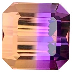 12.75 Carat Natural Loose Bi Color Ametrine Stone Emerald Cut Brazilian Gemstone