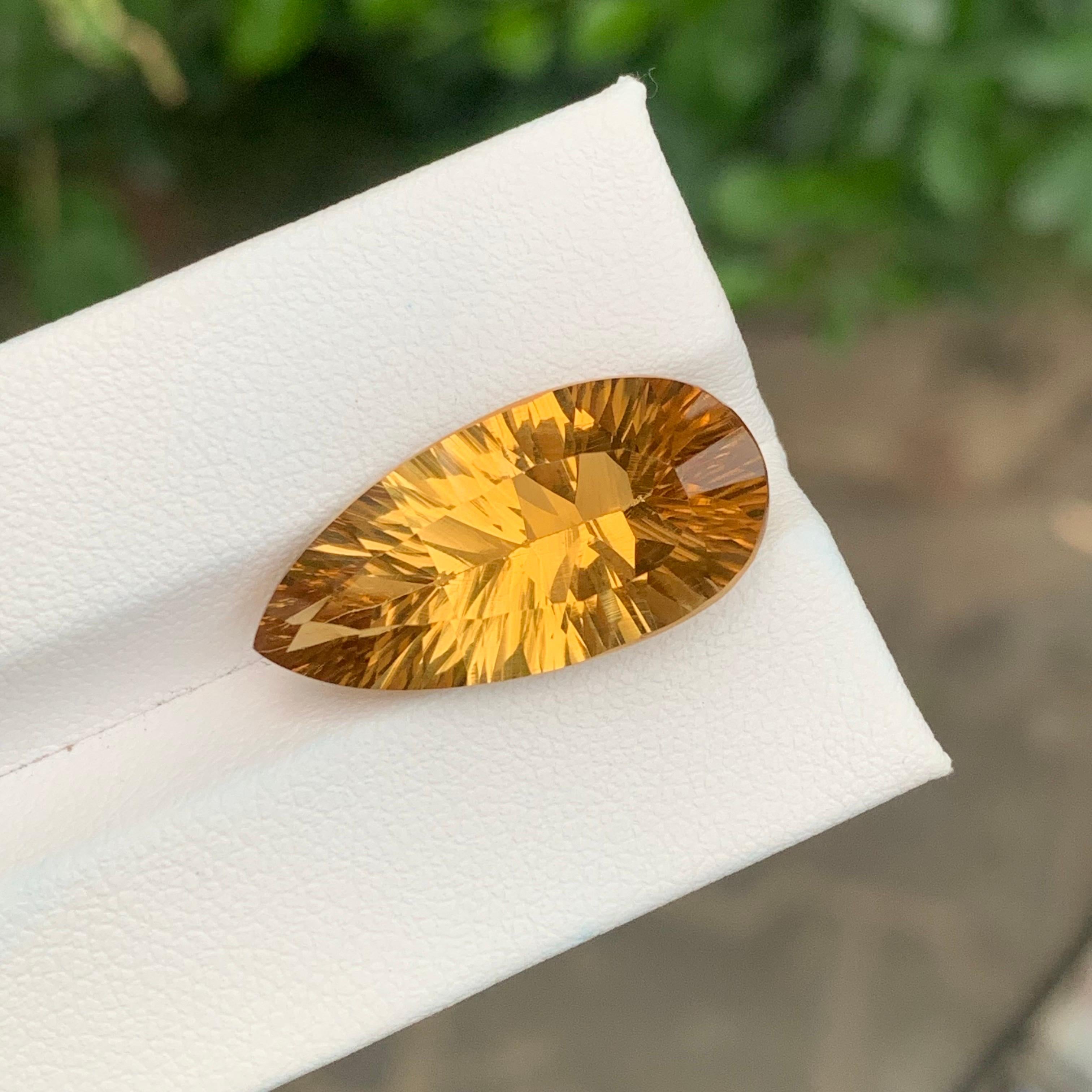 Loose Honey Citrine

Weight: 12.75 Carats
Dimension: 23 x 11.6 x 8.3 Mm
Origin: Brazil
Shape: Pear 
Treatment: Non

Citrine is a vibrant yellow to orange variety of quartz, prized for its warm, sunny hues and positive energy. Its name comes from the