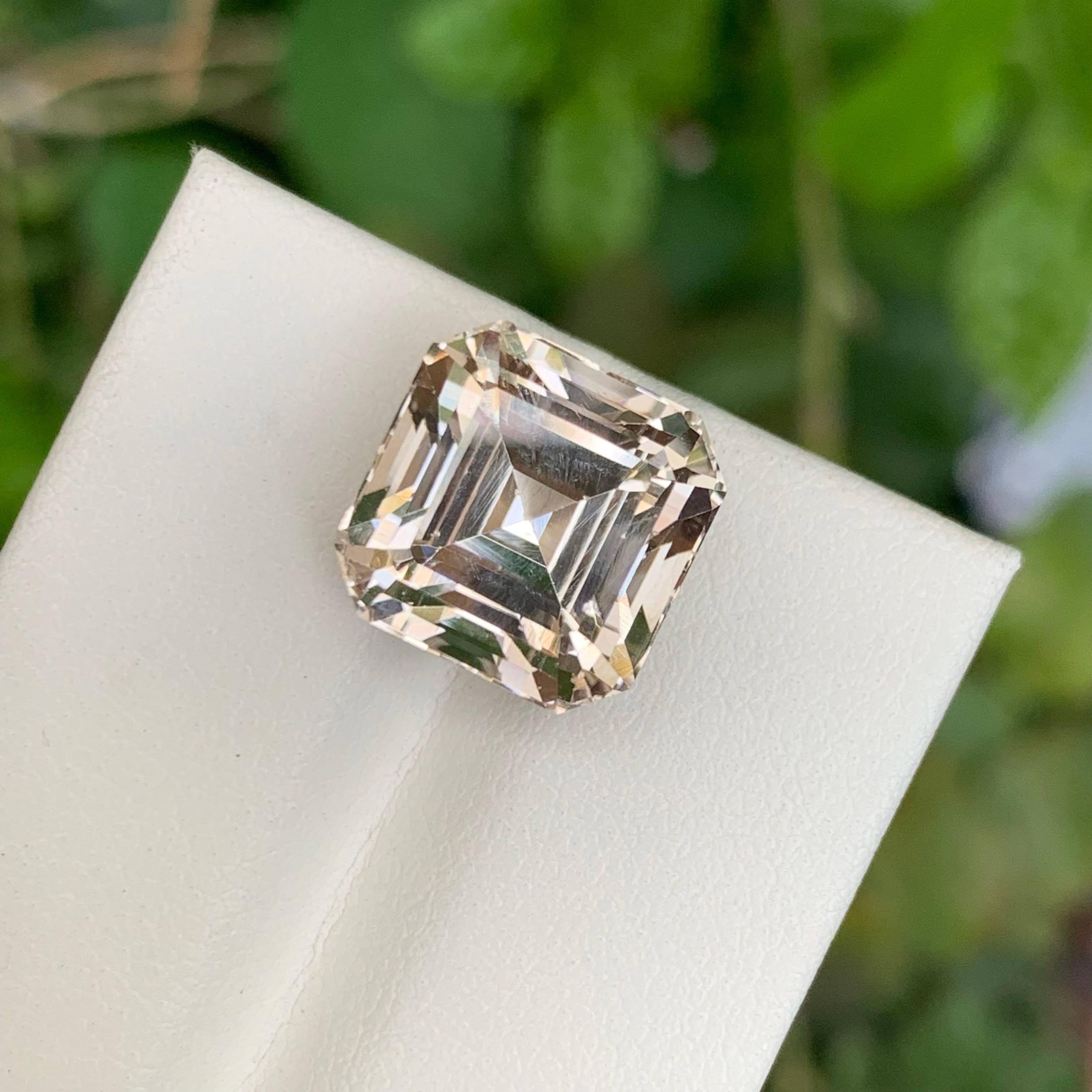 12.75 Carat Natural Loose Peach Topaz Stone Cushion Cut Pakistani Gemstone For Sale 5