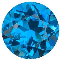 12.75 Carat Natural Loose Swiss Blue Topaz Round shape Gemstone From Brazil