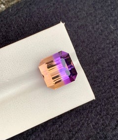 12.75 Karat Natürlicher Loser Bi Color Ametrine Stein Smaragd Schliff Brasilianischer Edelstein