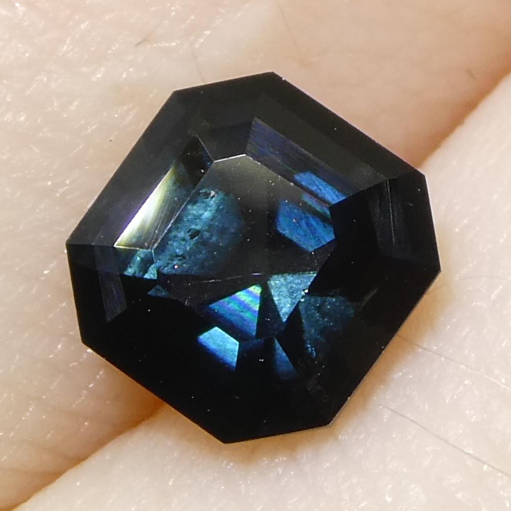 1.27 Karat Asscher-Schliff/quare Blauer Indicolit Turmalin im Asscher-Schliff im Angebot 8