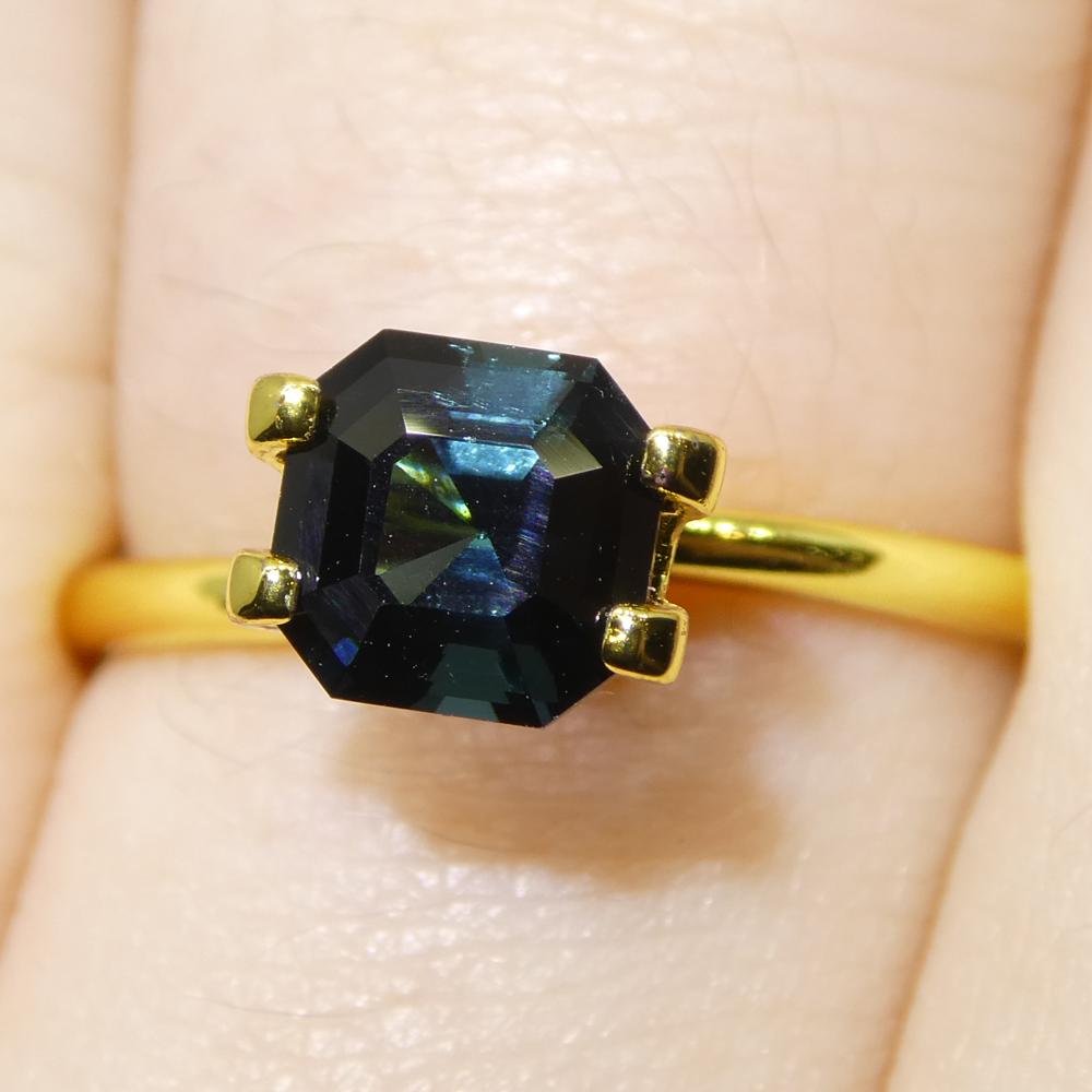 1.27 Karat Asscher-Schliff/quare Blauer Indicolit Turmalin im Asscher-Schliff im Angebot 9