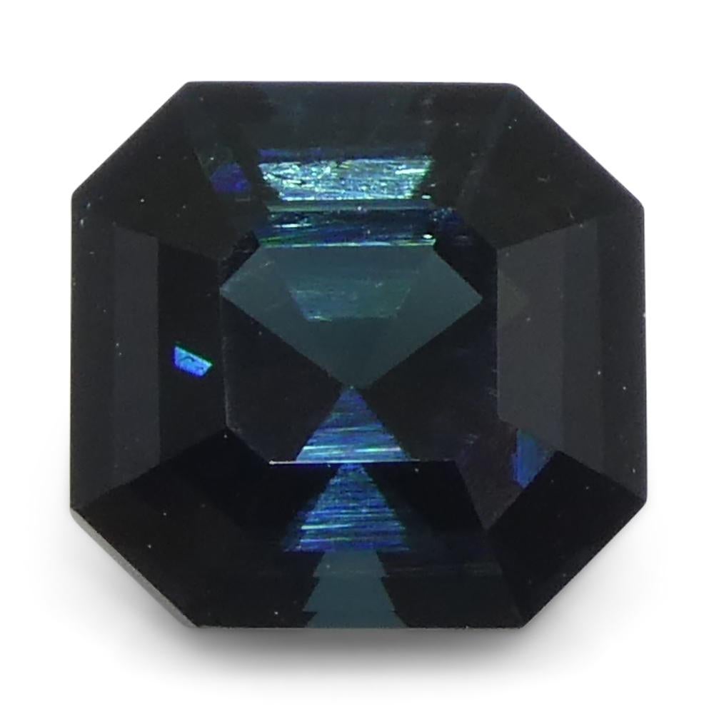 1.27 Karat Asscher-Schliff/quare Blauer Indicolit Turmalin im Asscher-Schliff im Angebot 2