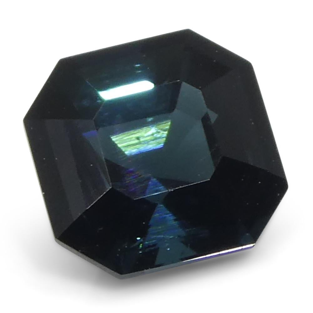 1.27 Karat Asscher-Schliff/quare Blauer Indicolit Turmalin im Asscher-Schliff im Angebot 4