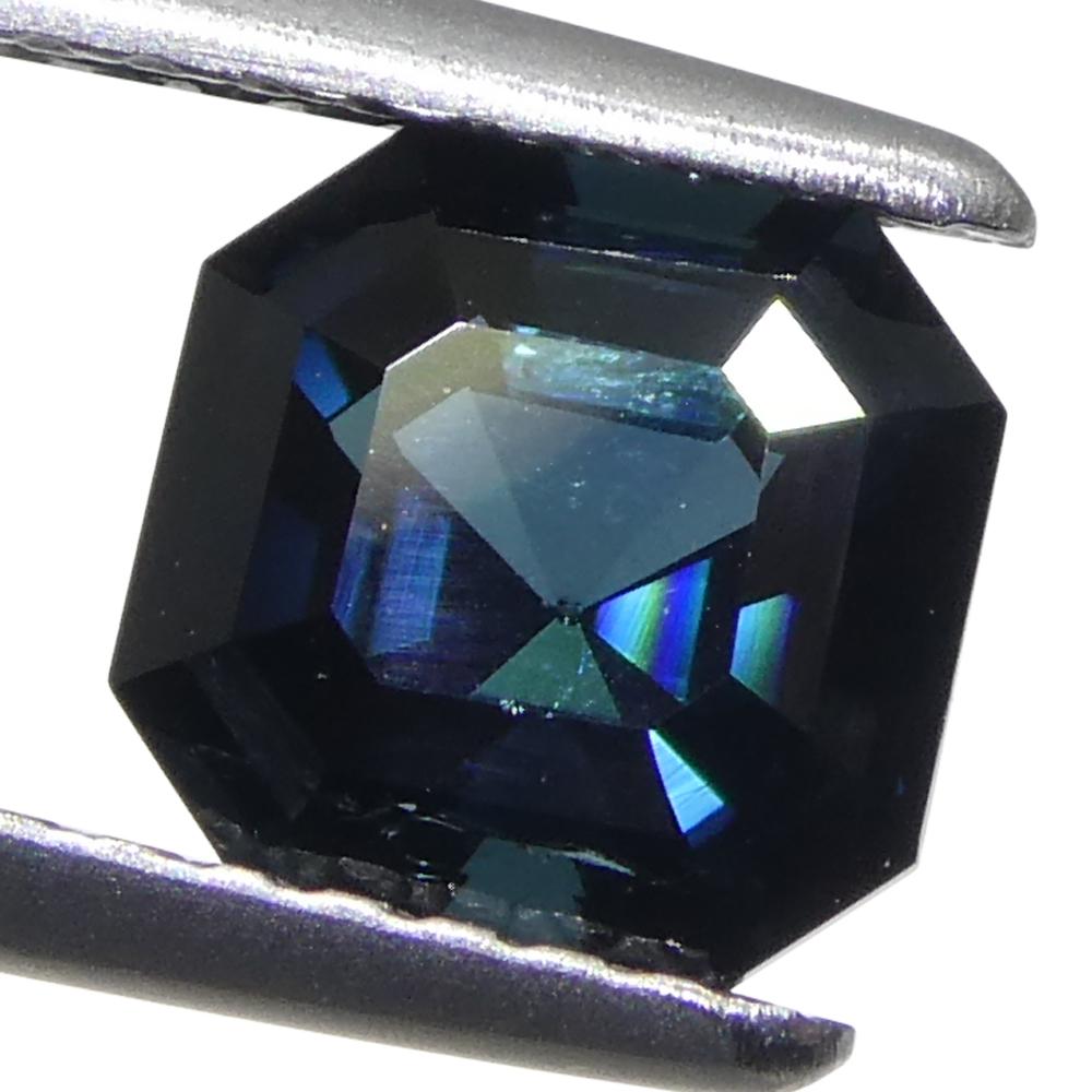 1.27 Karat Asscher-Schliff/quare Blauer Indicolit Turmalin im Asscher-Schliff für Damen oder Herren im Angebot