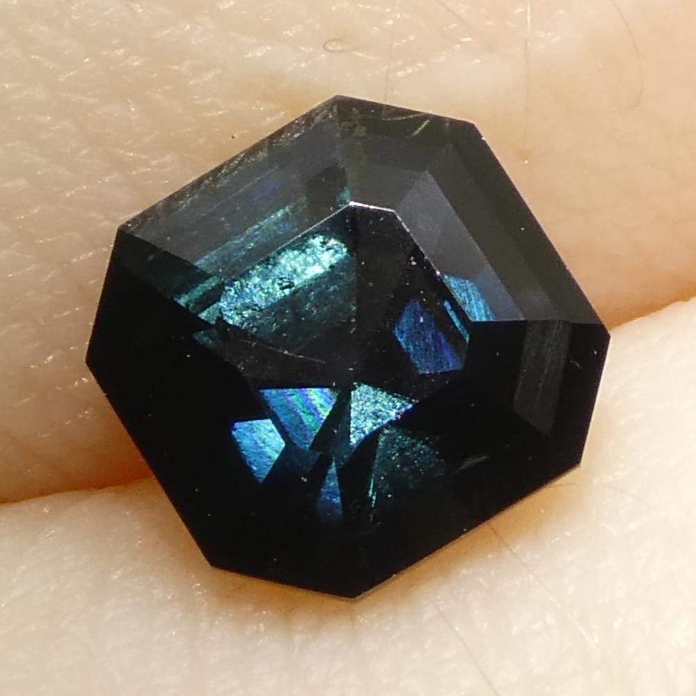 1.27 Karat Asscher-Schliff/quare Blauer Indicolit Turmalin im Asscher-Schliff im Angebot 7