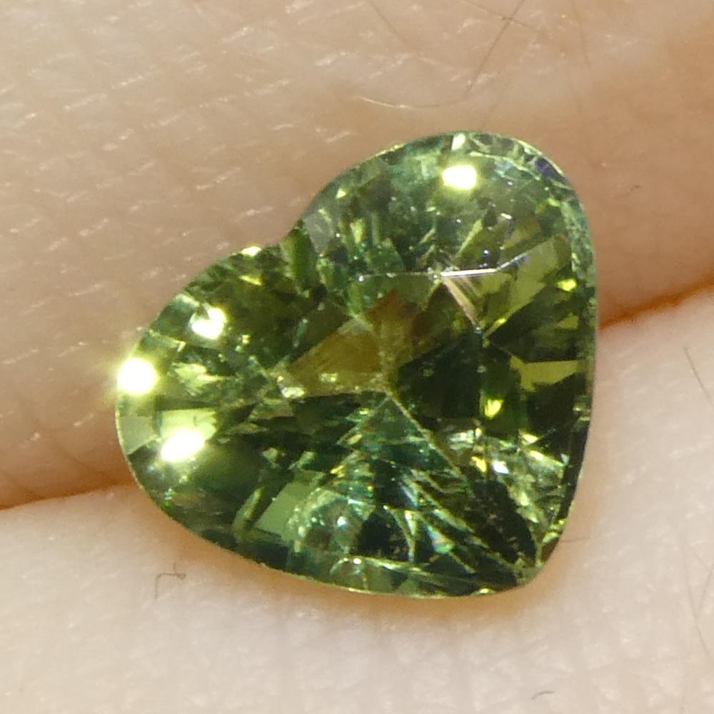 1.27ct Heart Green Sapphire from Sri Lanka For Sale 5