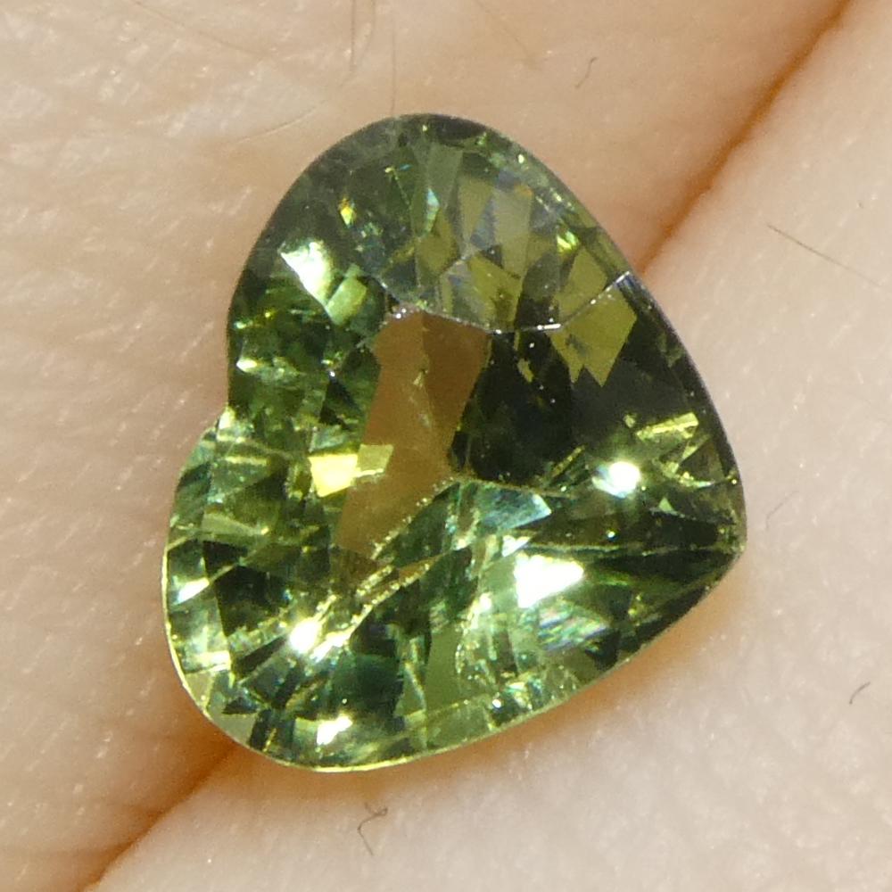 1.27ct Heart Green Sapphire from Sri Lanka For Sale 6