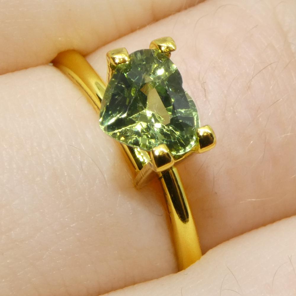 1.27ct Heart Green Sapphire from Sri Lanka For Sale 7