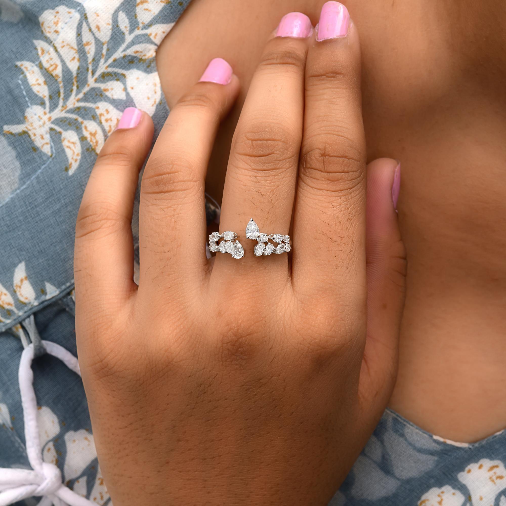 in vendita:  Anello di fidanzamento aperto con diamante naturale da 1,27 carati in oro bianco 14k Tutte le tariffe pagate 5