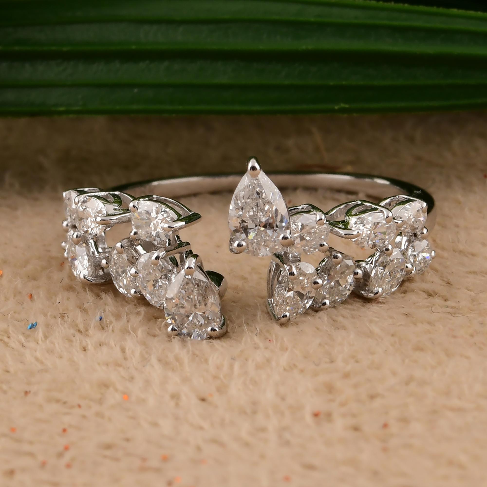 in vendita:  Anello di fidanzamento aperto con diamante naturale da 1,27 carati in oro bianco 14k Tutte le tariffe pagate 6