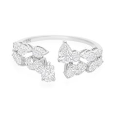 Anello di fidanzamento aperto con diamante naturale da 1,27 carati in oro bianco 14k Tutte le tariffe pagate