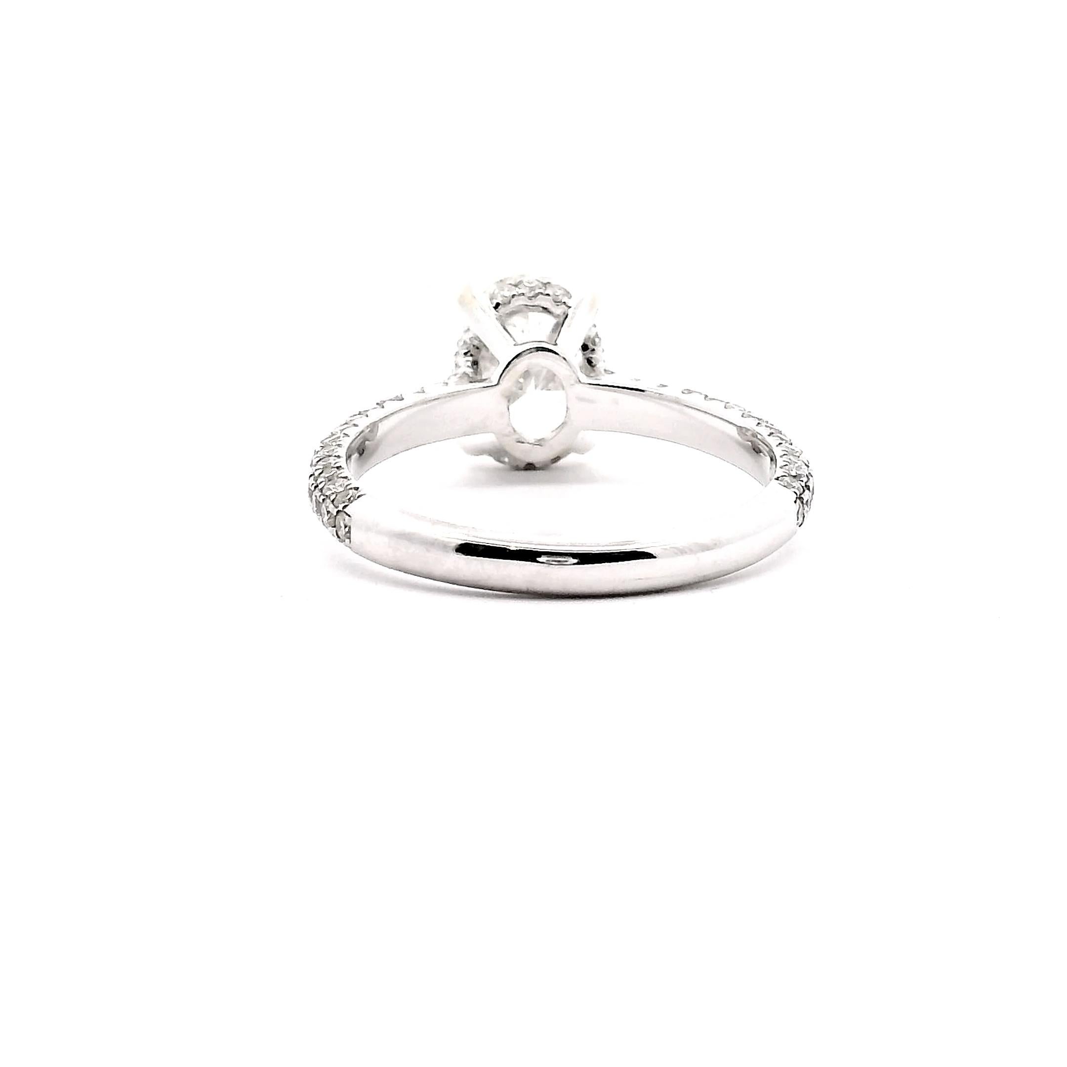 1.27ct. Oval Diamond Engagement Ring For Sale 1